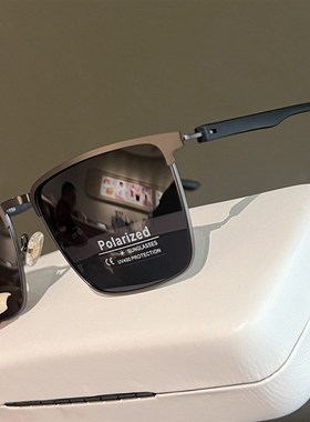 男士半框偏光墨镜2025新款开车驾驶专用清太阳镜钓鱼防紫外线潮