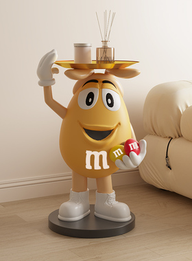 mm豆人艺术轻奢客厅大型电视柜沙发边床头置物架落地软装饰品摆件