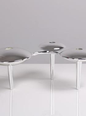 SRI现代轻奢面多色电镀蘑菇云朵烛餐厅客厅样板间楼处售桌台摆件