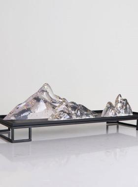 现代新中禅意样房透明假山招财MC-TY-42摆板设家居客厅软装式饰品