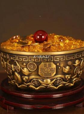 铜聚宝盆摆件沈三同款实心八缸卦聚万铜碗米家JIANCHUA财居客厅装