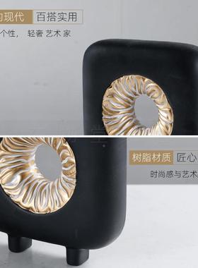简约现FOV代环形创摆件雕塑装饰品样板意办公室摆电视柜书房家房
