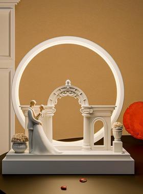 贝汉美情节用送对闺象蜜新娘高档实创人意订20240430婚新婚卧室摆