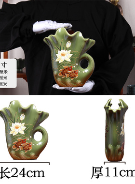 新中式陶瓷复古风博古架小众摆件客厅隔断工艺玄关摆台鞋柜装饰品