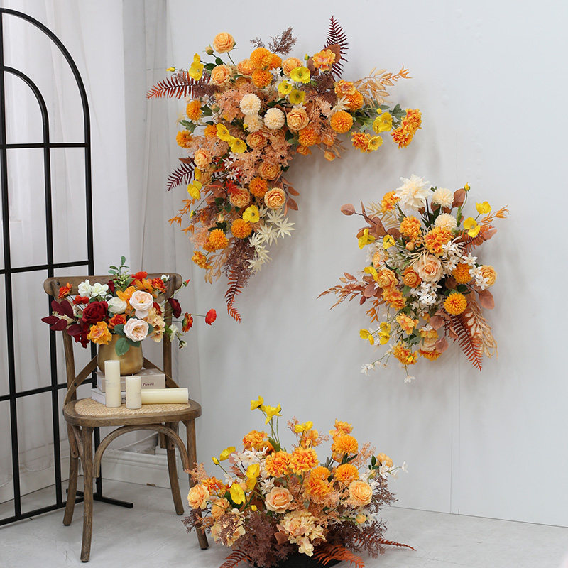 桔色花艺布置装饰婚嫁宴会三角壁挂引路花球酒店橱窗商务活动花卉,淘宝优惠券,粉丝福利购,淘宝优惠卷