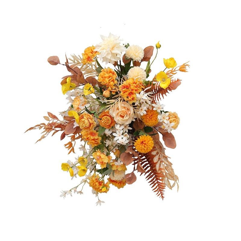 桔色花艺布置装饰婚嫁宴会三角壁挂引路花球酒店橱窗商务活动花卉,淘宝优惠券,粉丝福利购,淘宝优惠卷