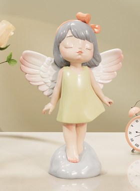 蓝色蜗牛幸运天使家居饰品客厅玄关桌面创意摆件雕塑节日乔迁礼物