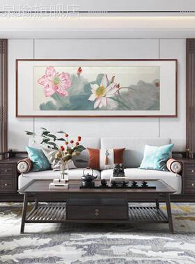 中网红紫色空气来国客厅沙发背景墙装饰中国画新风藤东方床花鸟卧