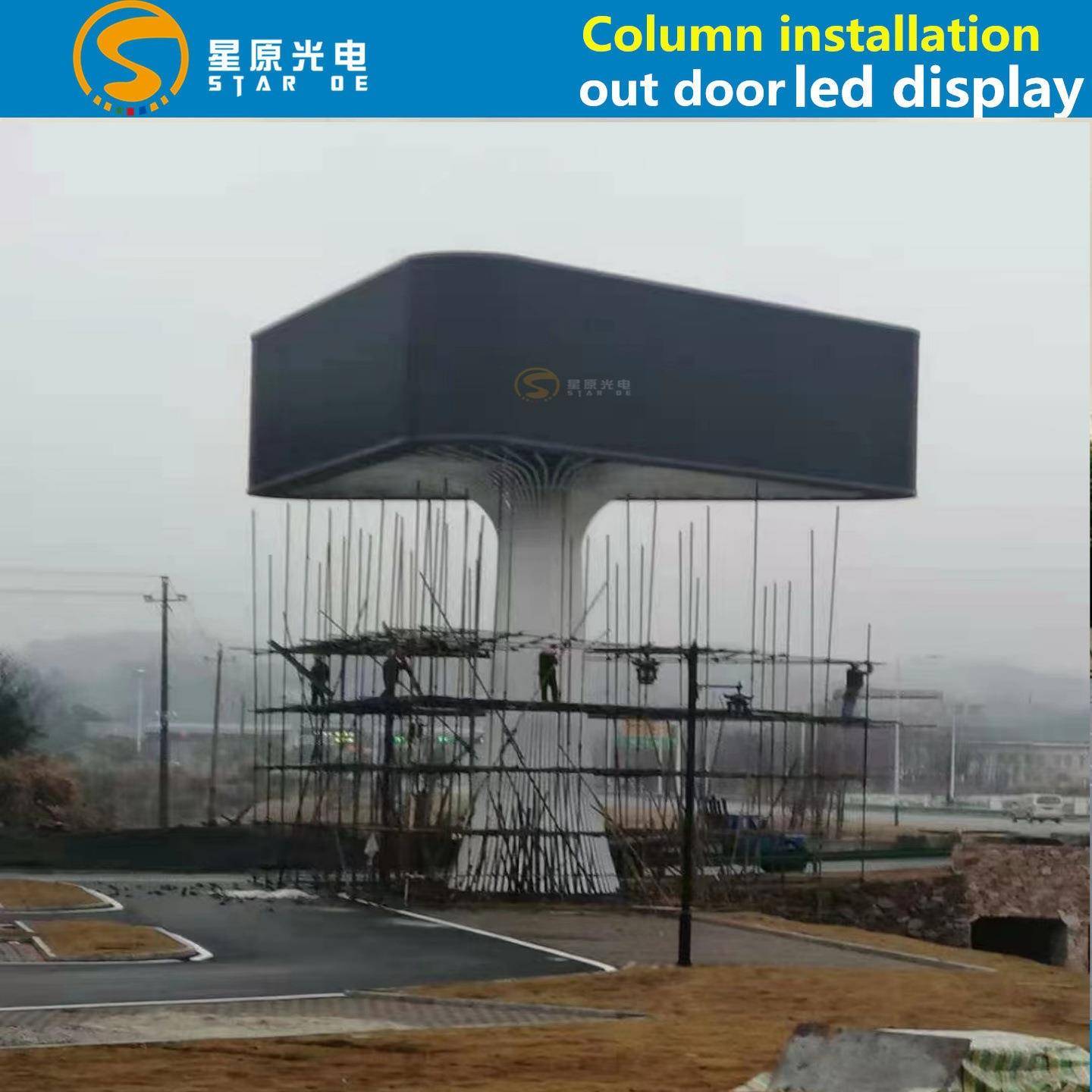 户外led屏P10P8P6P4P5户外立柱led大屏幕三面广告屏防水 - 图2