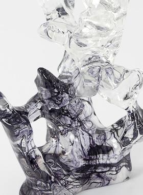 古新中式透明禅意假山珊瑚件陈列博架样板房饰玄M3503关柜艺术软