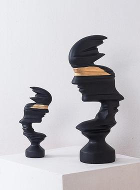 现人代简约树脂工艺板抽象物雕塑间摆件PZD家居样玄关客厅餐厅装