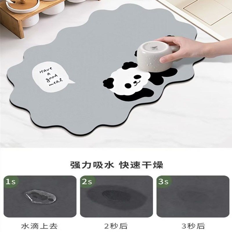 可爱硅藻泥厨房台面沥水垫洗手台吸水垫洗碗池旁防水防滑垫隔热垫,淘宝优惠券,粉丝福利购,淘宝优惠卷