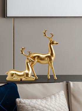 轻奢鹿摆件客厅玄关电视酒柜工艺礼品摆饰家居办公室桌面摆设乔迁