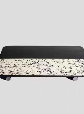 马酒毛私0230托盘创意拼色斑点皮革托盘客店样板厅间人会所饰品摆