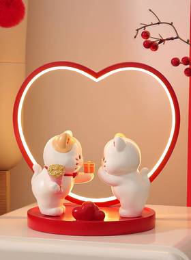 可爱招财猫长明灯YF1009件新婚礼物结婚氛围装感饰摆送朋友婚订礼