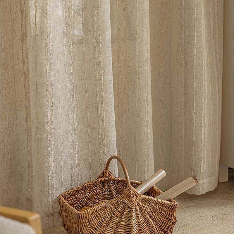 日式亚麻扶风纱窗中古VIF窗帘纱帘纱客厅飘风窗原木透不透人光白,淘宝优惠券,粉丝福利购,淘宝优惠卷