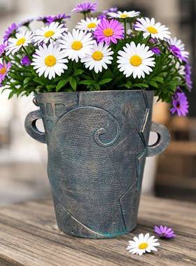 海外热销毕加1-9索树灵感铜古色人抽象花盆脂庭院家居园脸艺装饰