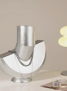 现代北欧极简砖红色抽几何象树居脂首架摆件家饰样板房软装DS9145