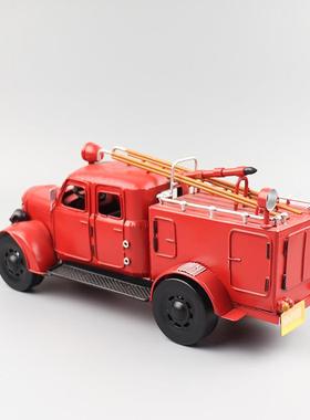 老复窗古手式解放消1004防车模型铁艺怀旧工艺收藏品橱柜客厅家居