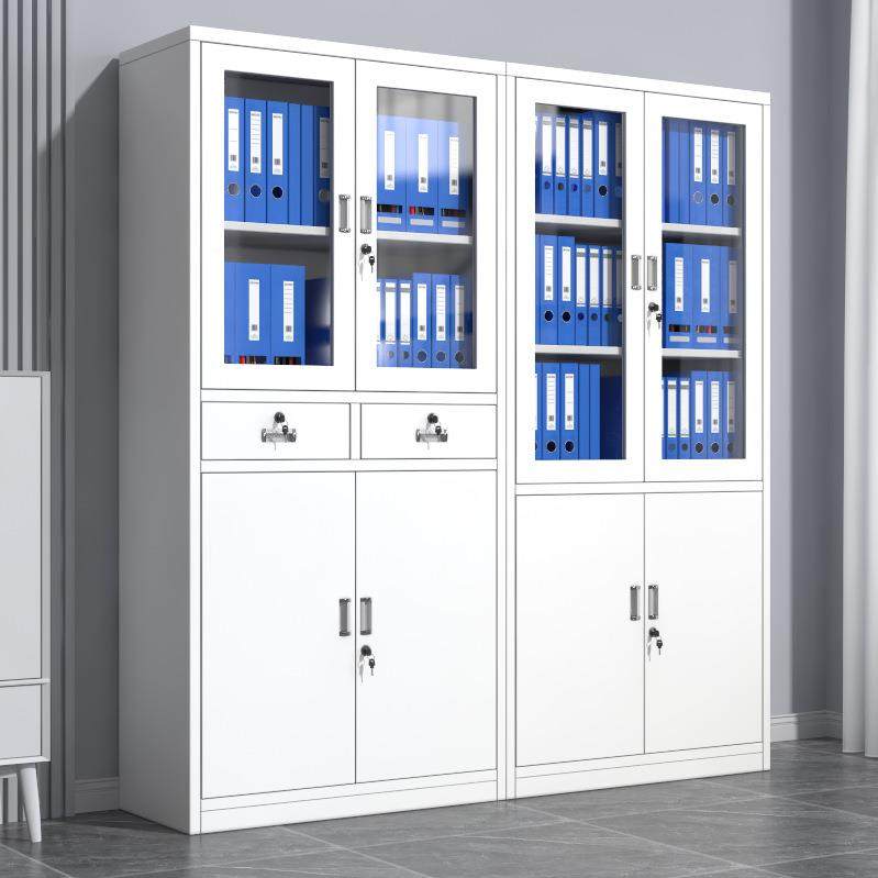 铁皮文柜件柜办公料档案钢制凭证柜家用更衣资PVF带储物柜锁柜子 - 图1