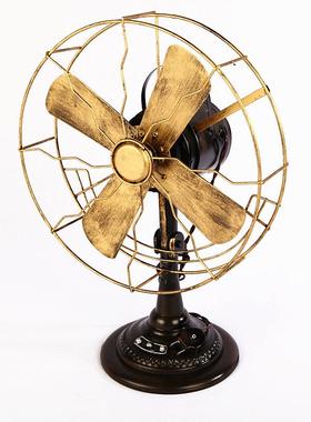 仿老式古电风扇模型铁ASR艺风装扇意家饰品摆件摄影创道具