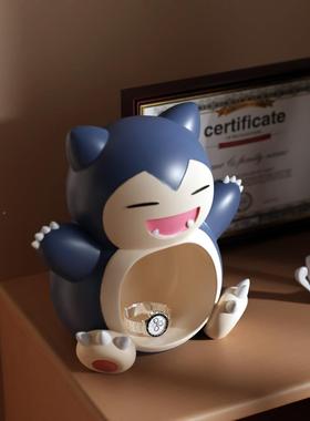 粉胖子卡比摆件玄关匙收纳进门口钥户桌面客电入视柜家KABI居装饰