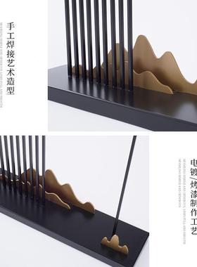 新中式轻奢金山水禅意软摆件客书房ML8938样板间厅玄关属创意装铁