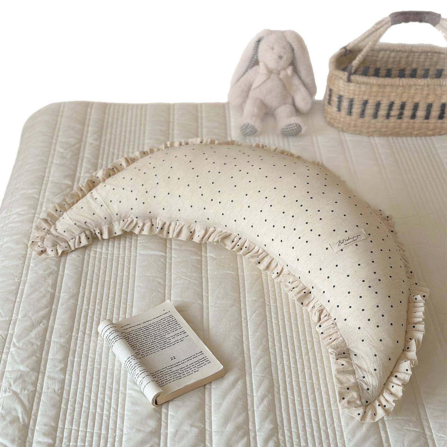 韩式in背XLs风荷叶边棉麻亮枕靠床儿头童月靠垫软糯软抱枕百搭可,淘宝优惠券,粉丝福利购,淘宝优惠卷