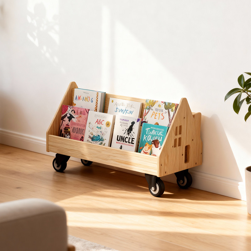 实木多层绘本架儿童书架自由组合 带轮子收纳展示置物柜 家用神器,淘宝优惠券,粉丝福利购,淘宝优惠卷