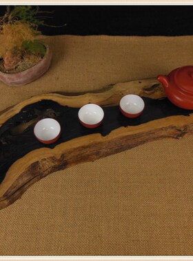 黑檀复古茶台原木天然紫砂壶怀旧干泡台茶盘摆件底座小盆景展示台