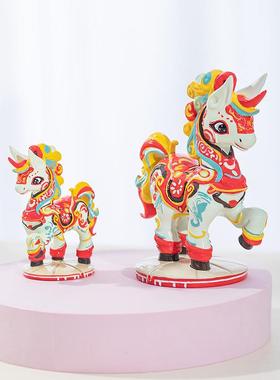 红蛇年吉物祥摆件国潮网十二生肖车小摆件办公马室桌GEJ面可爱摆