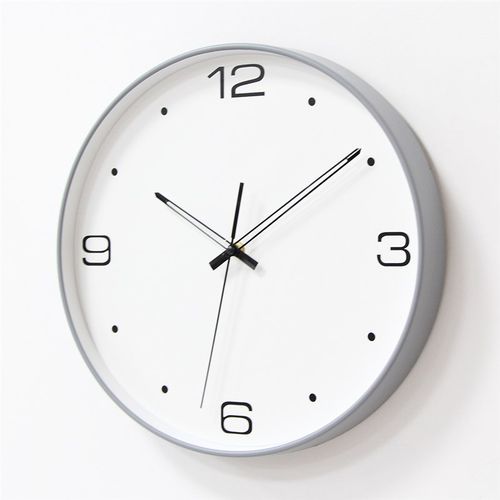 简约现代14寸装饰室内挂钟客厅卧室太阳静音圆形玻璃免打孔时钟表 - 图0