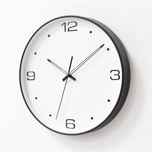 简约现代14寸装饰室内挂钟客厅卧室太阳静音圆形玻璃免打孔时钟表 - 图2