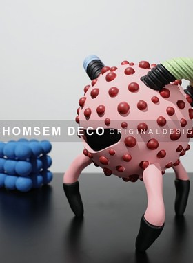 从上创意卡通怪物公仔摆件儿童房间萌趣雕塑客厅电视玄关酒柜装饰