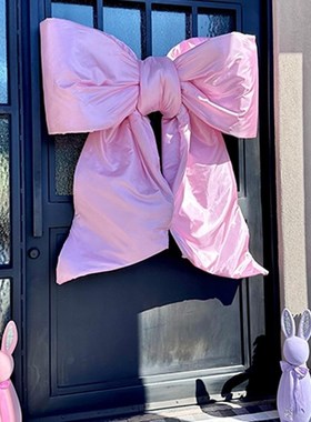 巨型蝴蝶结装饰粉色婚礼派对店铺门头打卡点装饰布置拍照道具背景