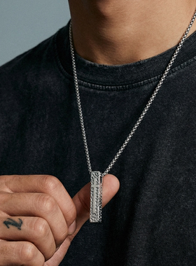 Zippo/之宝十字界碑项链男士立体长方形十字架个性简约百搭吊坠