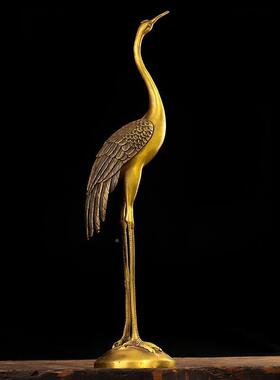 运铜落仙鹤摆件地家大号龟鹤延年长XAB寿龟客厅居装饰祝寿铜开鹤