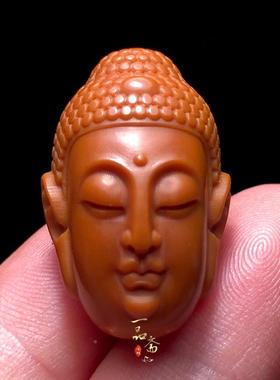 大日如25888来橄榄核单籽精雕玩阿雕弥陀佛核佛头吊坠大单刻子文