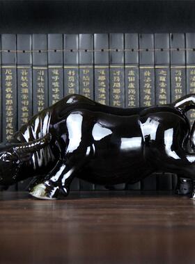 唐WDD三彩陶瓷摆件黄牛牛生肖水缺角牛工艺品礼饰品办公家居客厅