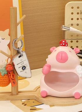 可爱卡通卡皮巴拉入户门放钥匙收玄纳关桌摆件家居面饰LFA儿童房