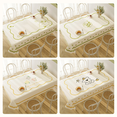 PVC桌布防水防油防烫免洗家用塑料桌布台布长方形餐桌布茶几桌布 - 图3