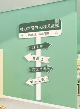 班级布置教室装饰学生学习励志标语网红路牌初中高三文化墙贴定制