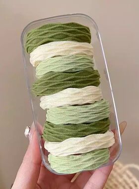 轻奢高弹力薄荷绿头绳无接缝加粗不伤发马尾耐用新款头饰超仙发饰