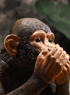 欧式动物装饰摆件仿真大猩猩咖啡厅酒吧办公室复古怀旧树脂工艺品