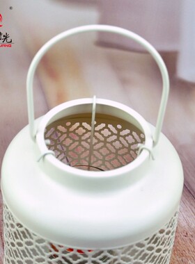 花马时光欧式田园铁艺风灯烛台现代中式古典婚庆道具蜡烛灯摆件