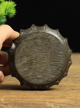仿古做旧石雕青石多棱茶垫茶托杯垫壶承复古陈设底座家居会所装饰