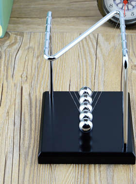 Z字形实木底座金属支架牛顿摆球撞球高档碰碰球 桌面摆件办公礼品