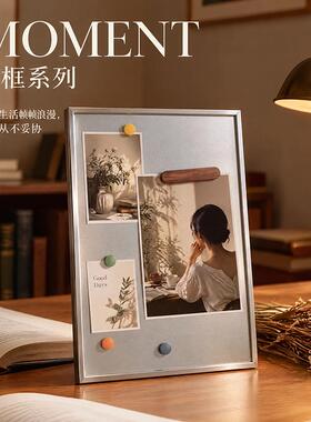 铝合金画框不锈钢框色银铝合金磁相磁吸板框冰箱风贴展示板金属i
