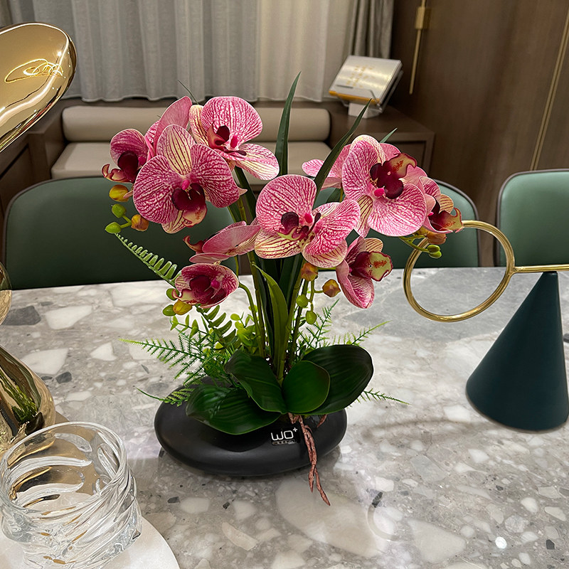 手感PU蝴蝶兰仿真花艺陶瓷摆件客厅餐桌花摆花茶几上摆放的花假花,淘宝优惠券,粉丝福利购,淘宝优惠卷