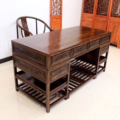 中式实木办公桌南榆木写字台书房电脑桌书法桌书桌中医诊桌仿古 - 图1